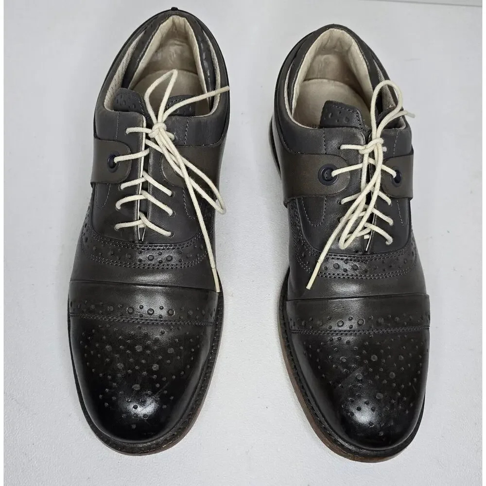 Tsubo Wexler Gray Leather Cap Toe Oxfords Mens Size 9 EUR 42 Casual Lace Shoes